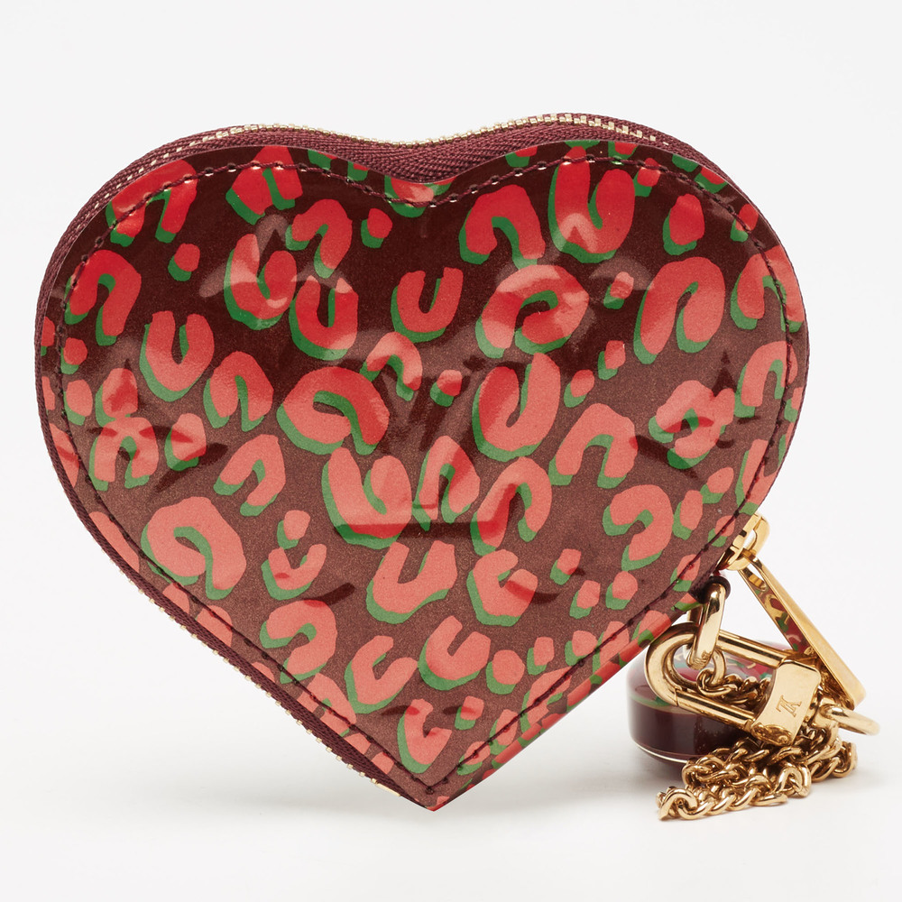 LOUIS VUITTON Vernis Leather Limited Edition Stephen Sprouse Heart Coin Purse - Picture 5 of 9